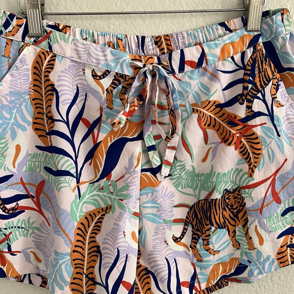 Cynthia Rowley Medium Tiger Jungle Novelty Print Pajamas Bottom Only Maximalist - Picture 3 of 6